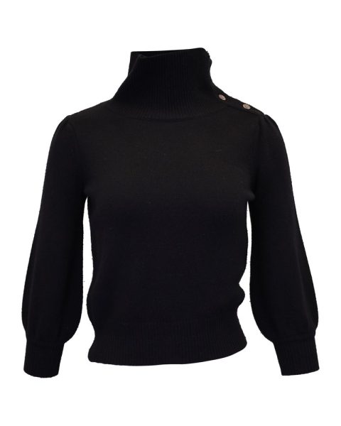 Co Turtleneck Sweater in Black Cashgora
