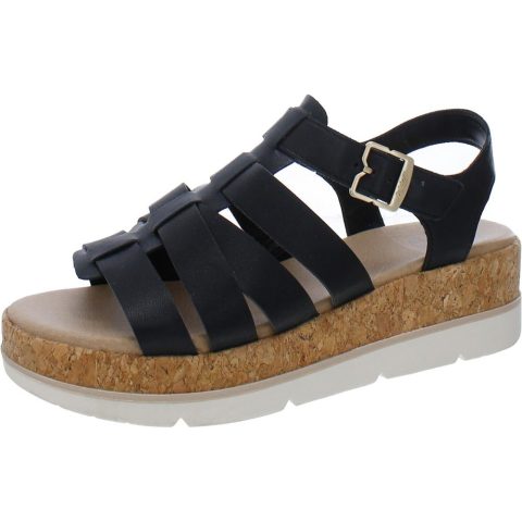 Only You Faux Leather Cork Wedge Sandals