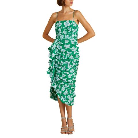 Gathered Organic Cotton Midi Dress