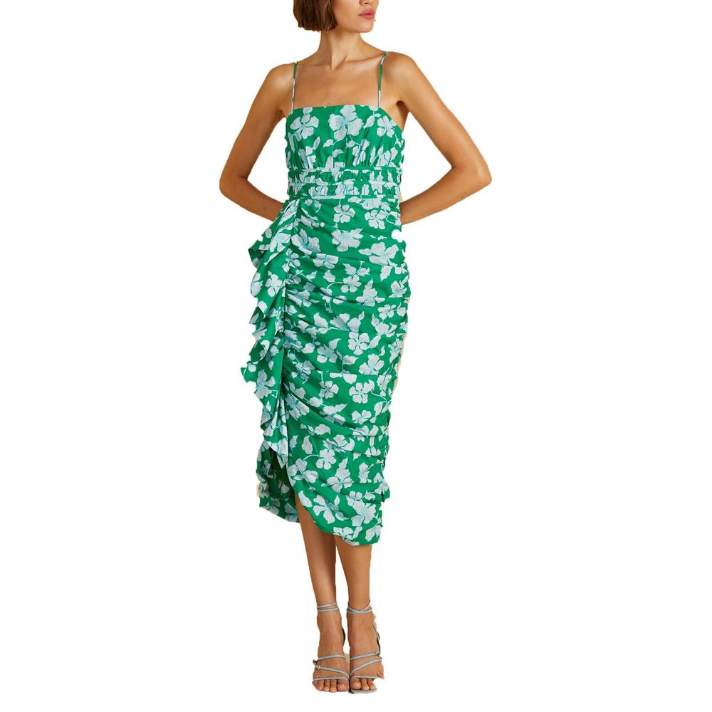Gathered Organic Cotton Midi Dress