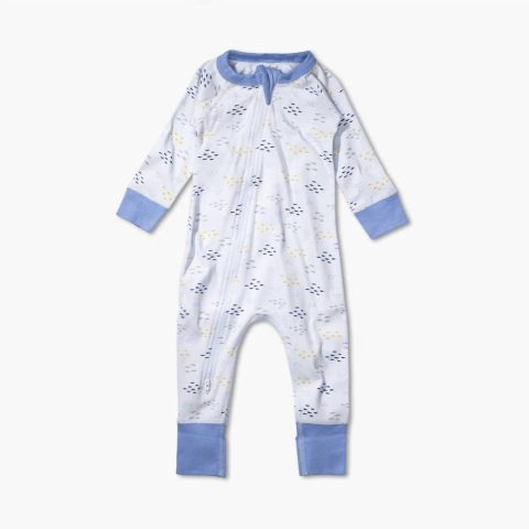 Baby Zip Romper In Sardines