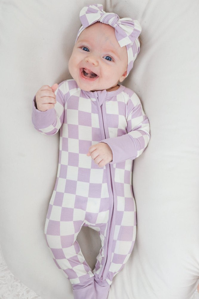 PERIWINKLE CHECKS DREAM ROMPER