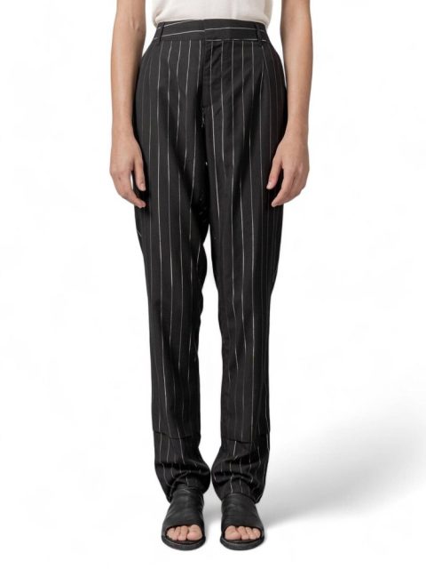 Joan High Rise Metallic Pinstripe Trouser In Black/metallic 7733779497020