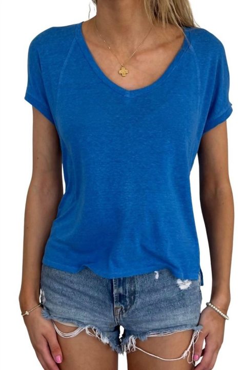 Bobi Vneck Short Sleeve T-Shirt In Mykonos