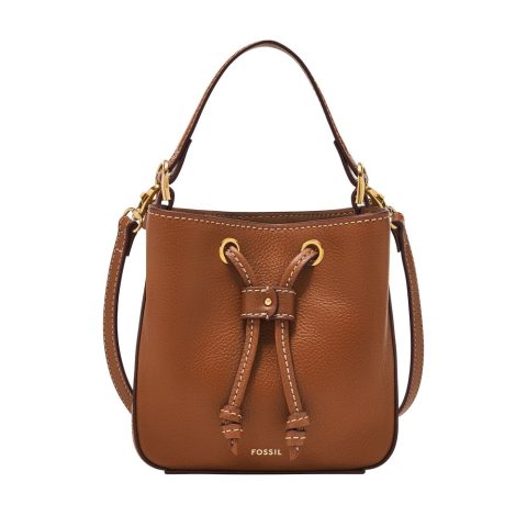 Fossil Women’s Tessa LiteHide Leather Small Bucket Crossbody