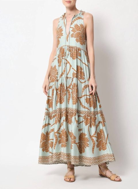 Paola Maxi Dress In Nia Seafoam