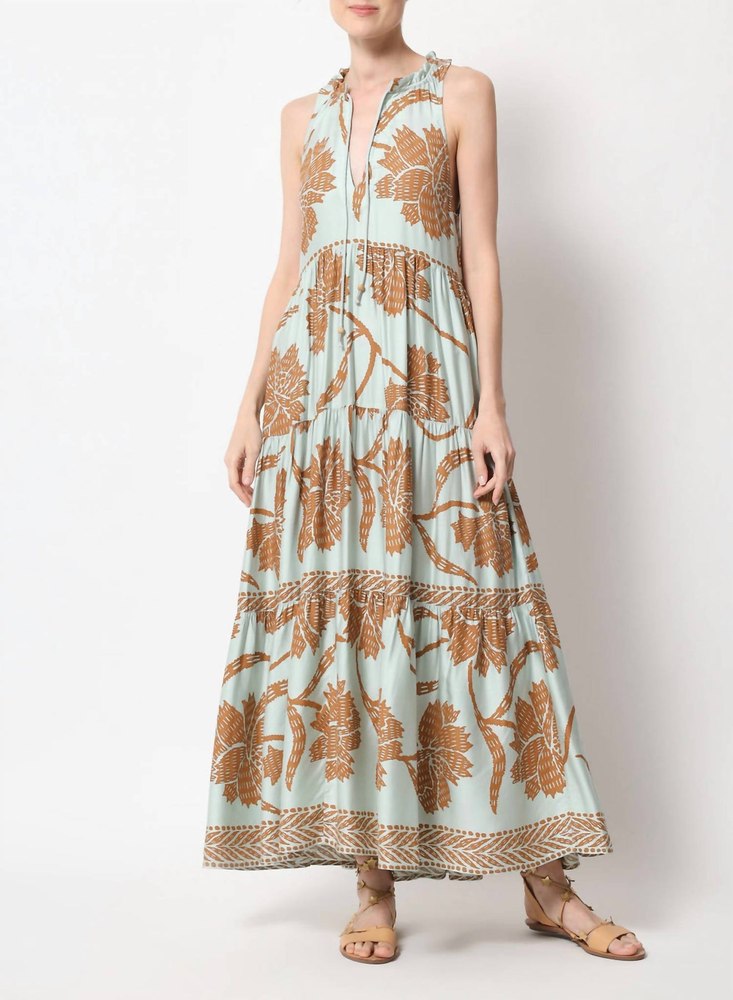 Paola Maxi Dress In Nia Seafoam