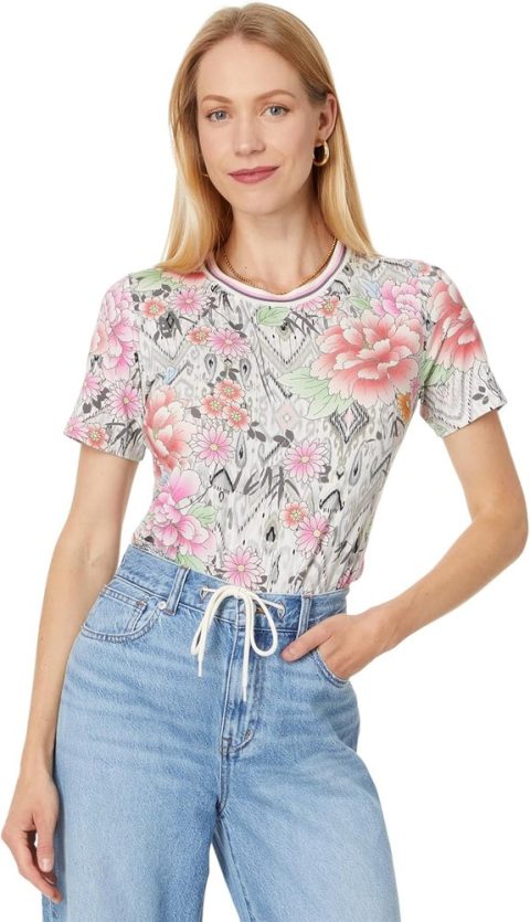 Johnny Was Women’s The Janie Favorite Swing Tee, Azzie Flower Neo