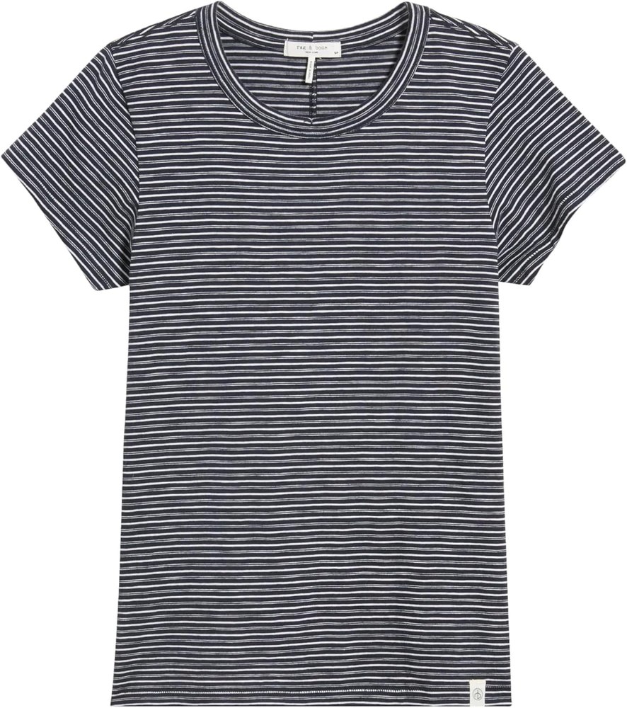 rag & bone Women’s The Slub Stripe Tee, Salute Multi