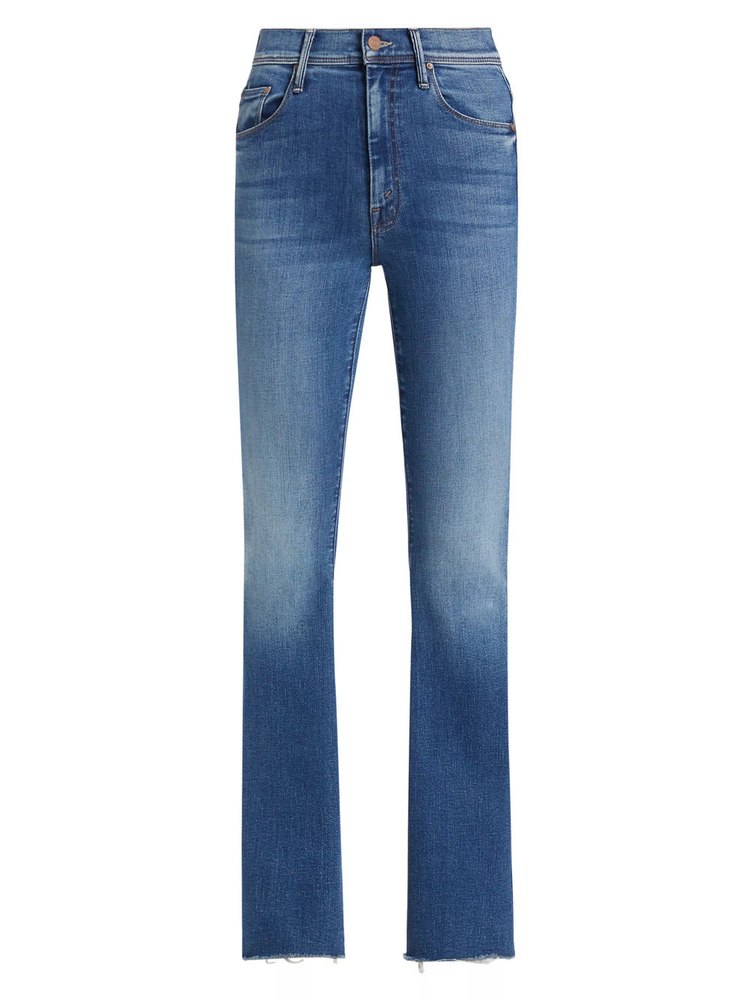 MOTHER Women’s The Cruiser Sneak Fray Jeans, Hike Hike Baby
