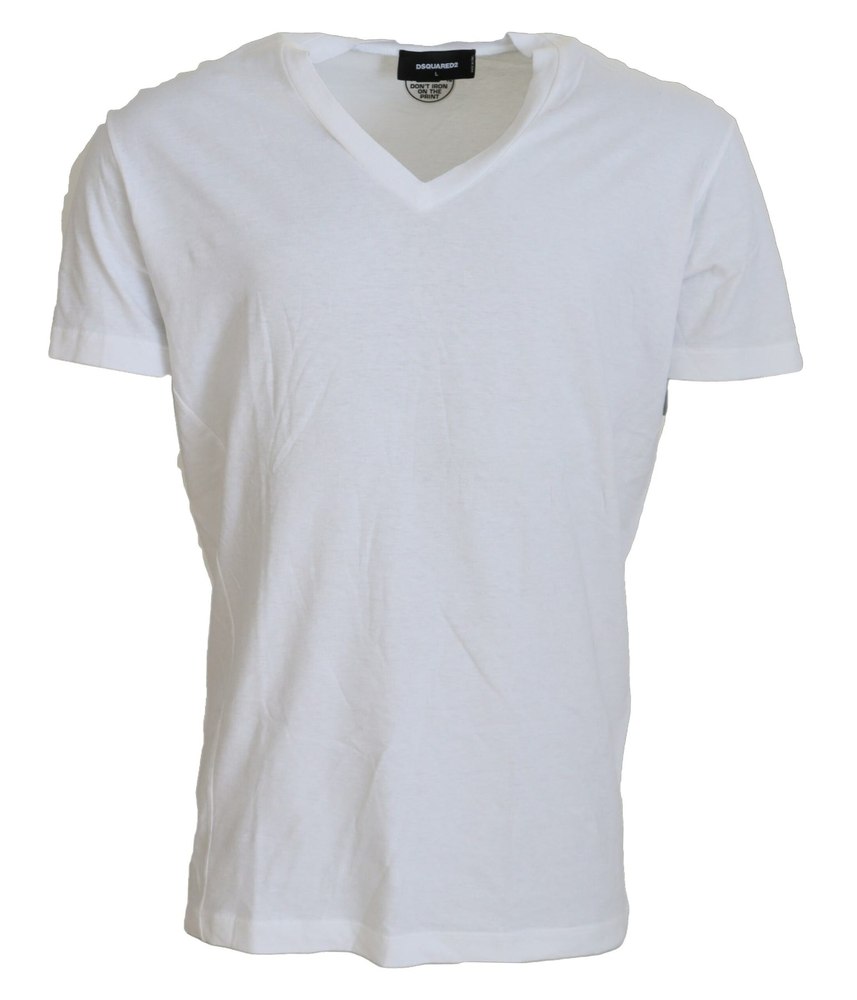 Dsqua² Cotton Linen Short Sleeves V-neck Men’s T-shirt