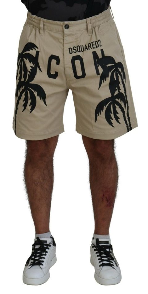 Dsqua² Cotton Logo Printed Above Knee Men’s Shorts