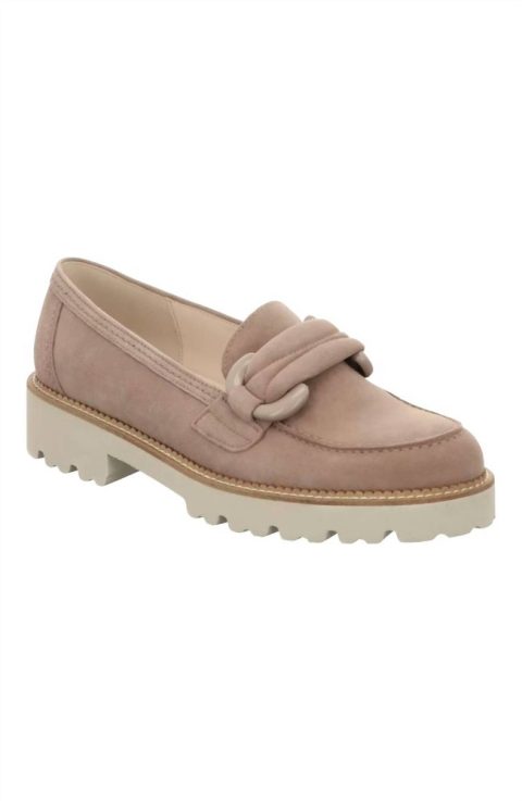 Women’s Mid Platform Loafer In Taupe Suede