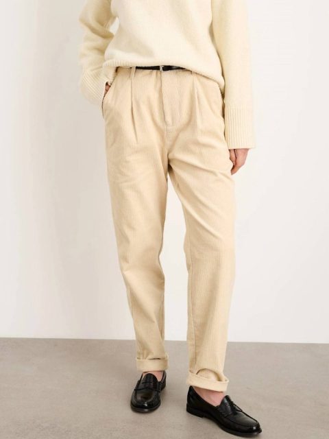 Women’s Boy Pant In Corduroy In Almond Milk