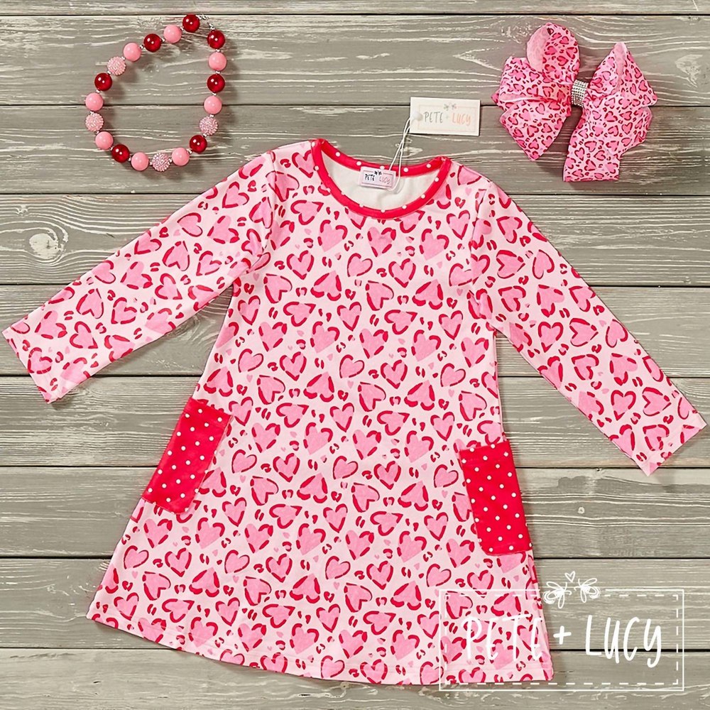 Lovely Leopard Girl Dress- Long Sleeve In Leopard Print