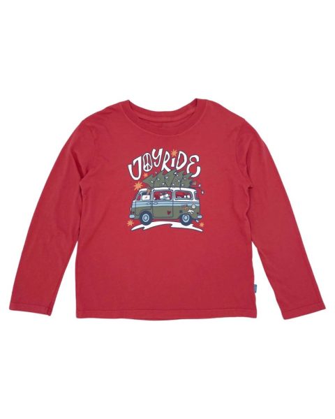 Kids’ Joyride Long Sleeve Tee In Chili Pepper