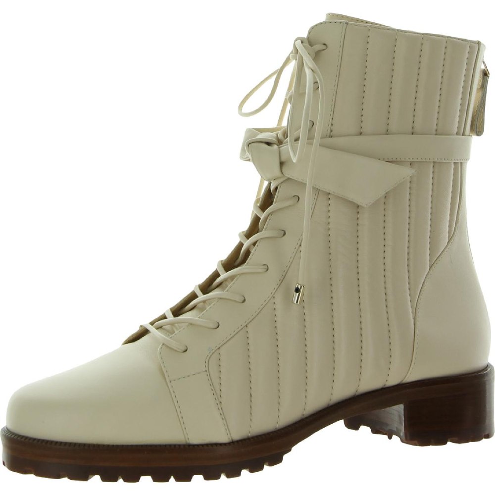 Clarita Quilted Leather Combat & Lace-up Boots
