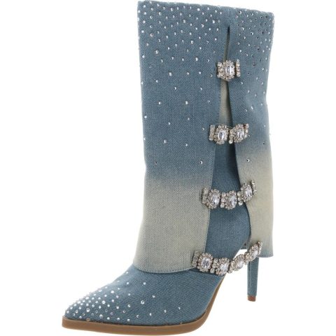 Nami Rhinestone Mid-Calf Boots