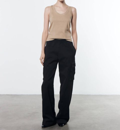 Soft Touch Cargo Pant In Black 7733793685564
