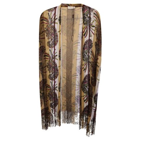 Etro Paisley Poncho in Beige Polyester 7733794537532