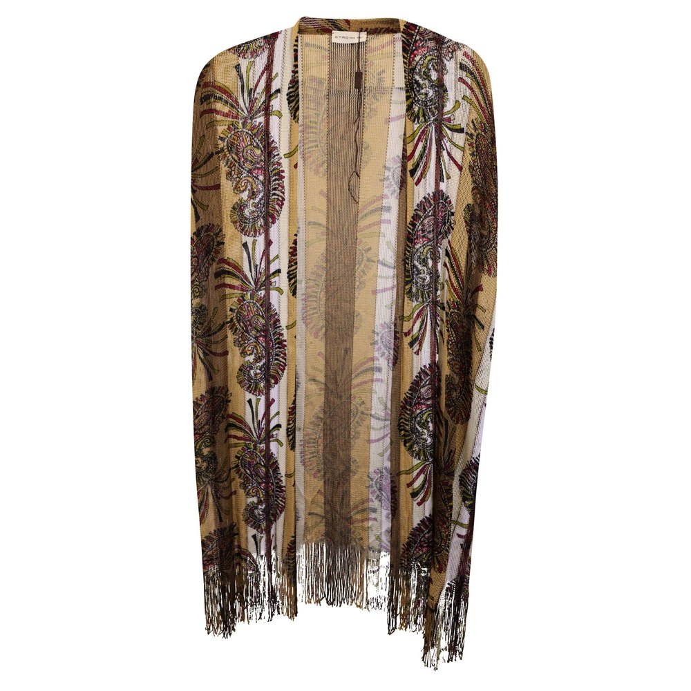 Etro Paisley Poncho in Beige Polyester 7733794537532
