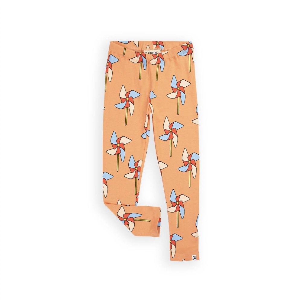 Girl’s Printed Legging In Peach 7733799977020