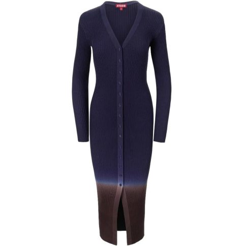 Staud Women’s Ribbed Shoko Sweater Dress, Twilight Dip Dye