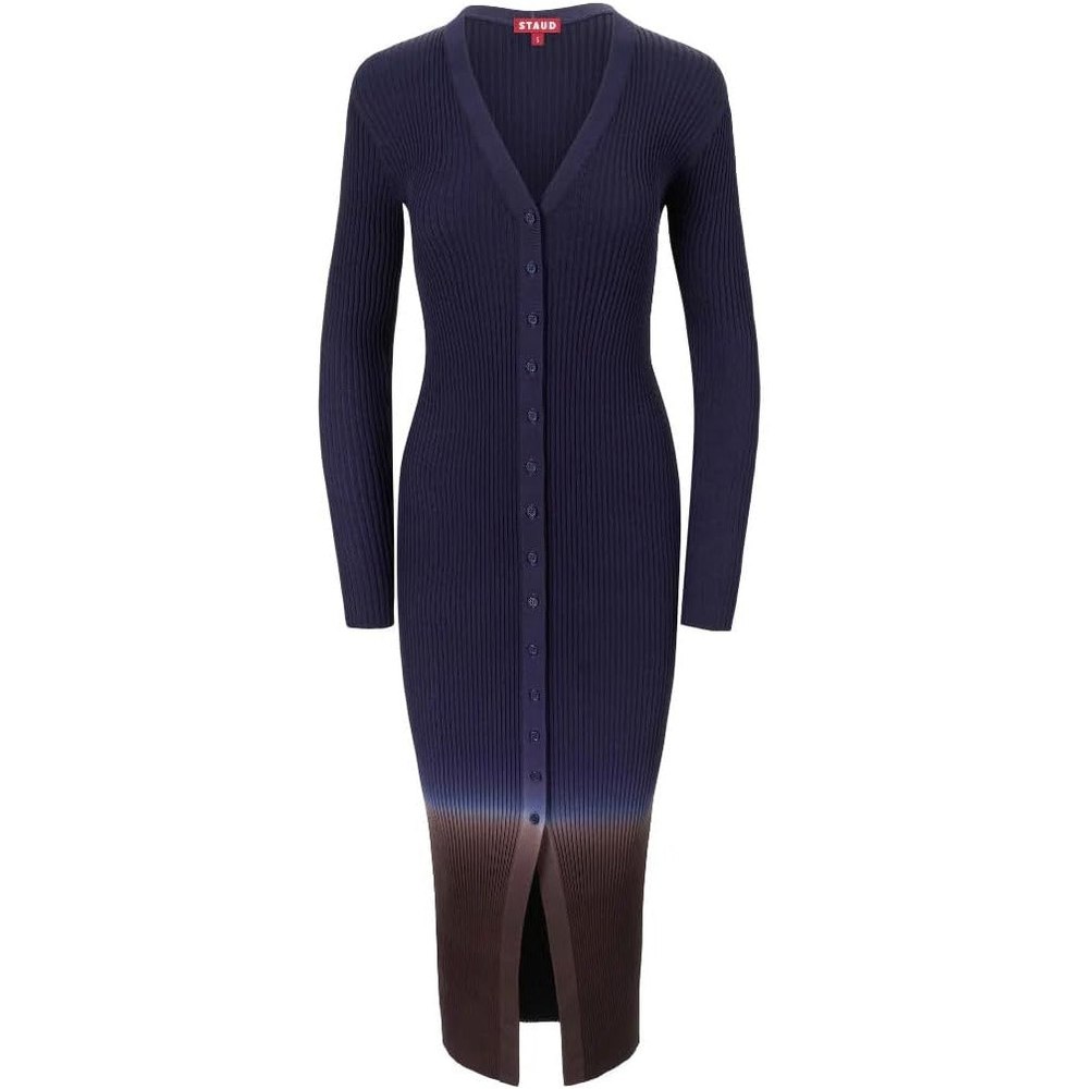 Staud Women’s Ribbed Shoko Sweater Dress, Twilight Dip Dye