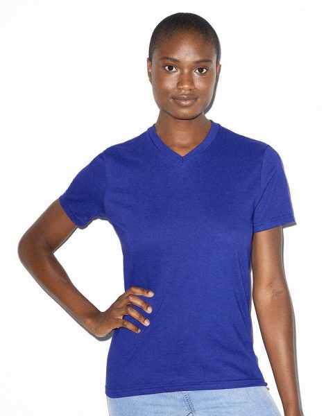 American Apparel Women’sFine Jersey Classic V-Neck Tee