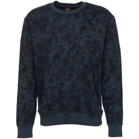 Hugo Boss Men’s We_CamoOver Printed Cotton Sweatshirt, Navy