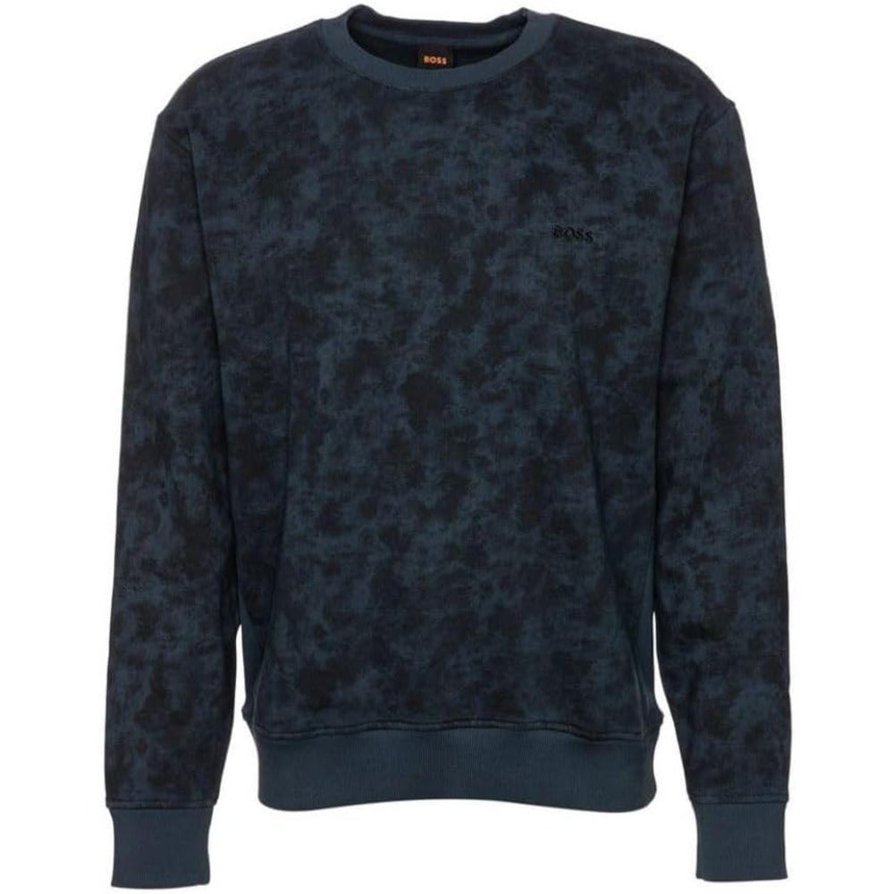 Hugo Boss Men’s We_CamoOver Printed Cotton Sweatshirt, Navy