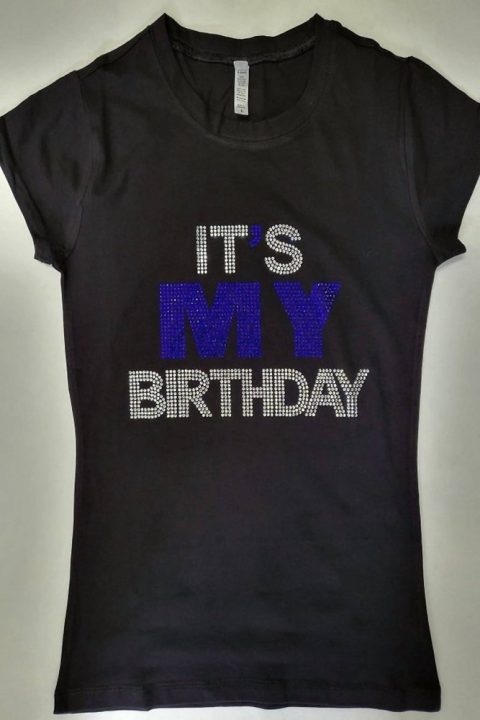 Women’s It’s My Birthday Tee In Black/blue