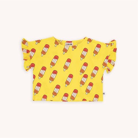 Girl’s Frilled Shirt In Yellow 7733809086524