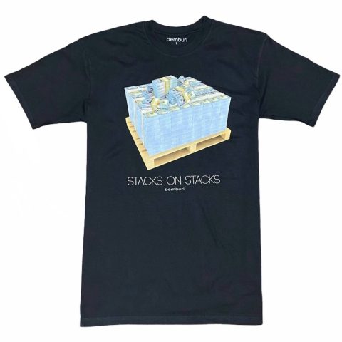 Men’s Stacks On Stack T Shirt In Black