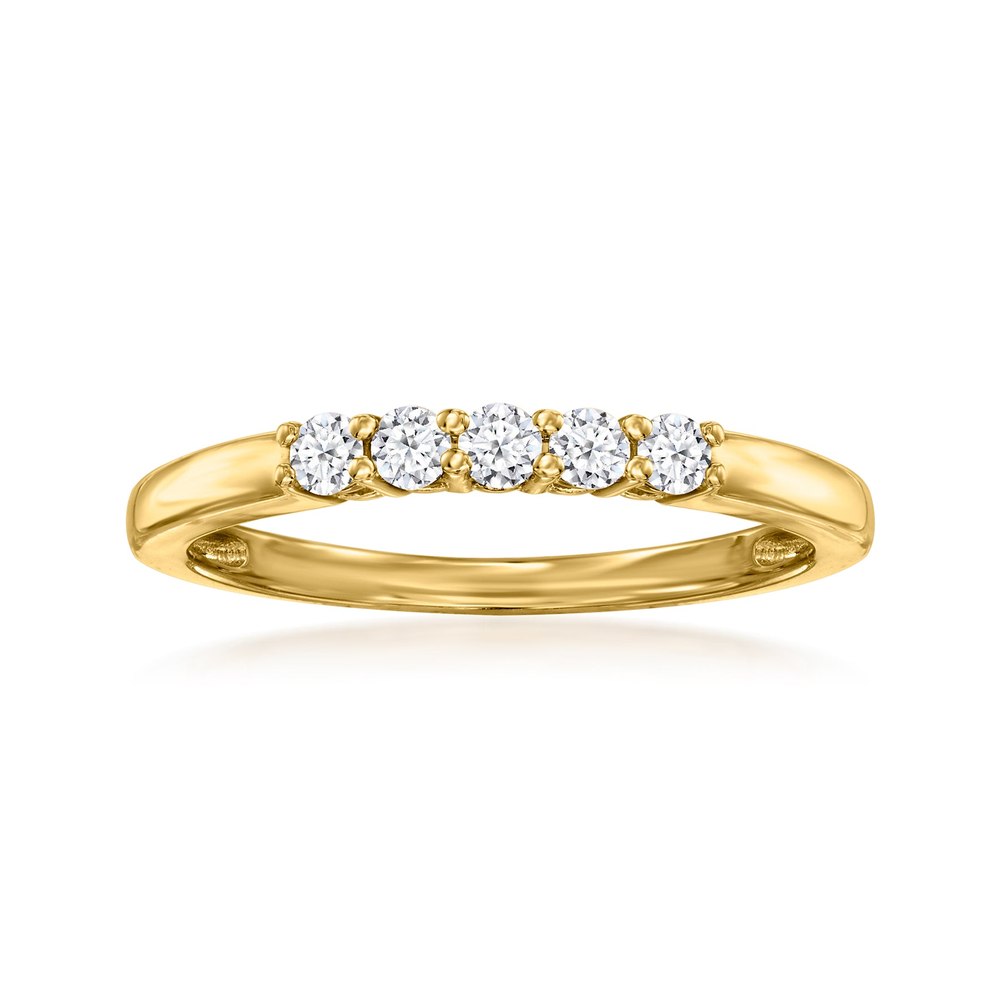 Ross-Simons Lab-Grown Diamond 5-Stone Ring in 18kt Gold Over Sterling