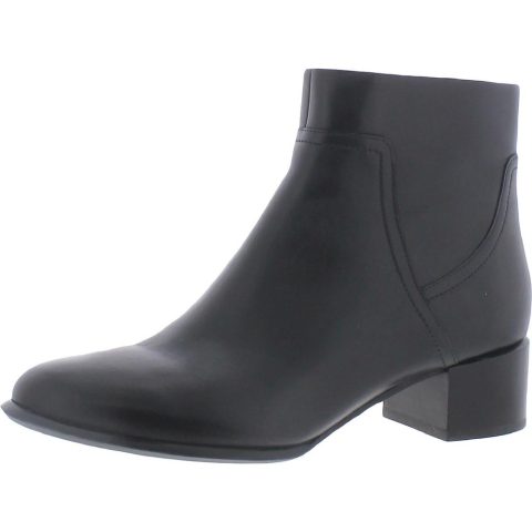 Kamryn Leather Block Heel Ankle Boots