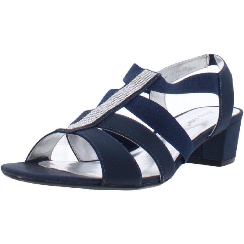 Eve Rhinestone Block Heel Evening Sandals