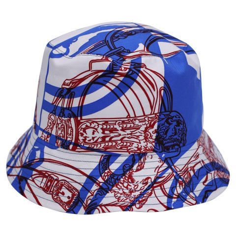 Hermès Reverso Bucket Hat in Blue Silk 7733830123580