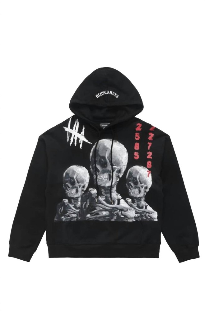 Men’s Tres Craneo Hoodie In Black