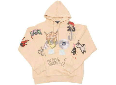 Men’s Grunge Hoodie In Cream