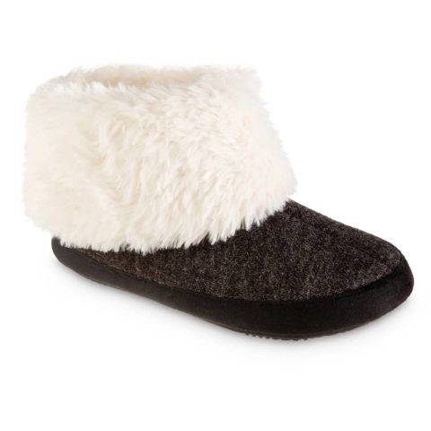 Women’s Heather Knit Marisol Boot Eco Comfort Slipper In Black 7733833596988