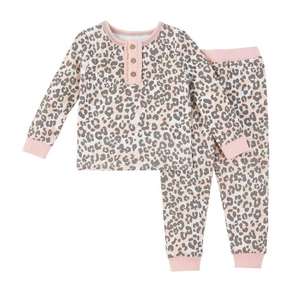 Girl’s Leopard Pajama Set In Pink