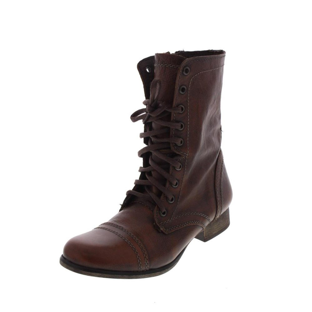 Troopa Leather Lace Up Combat Boots