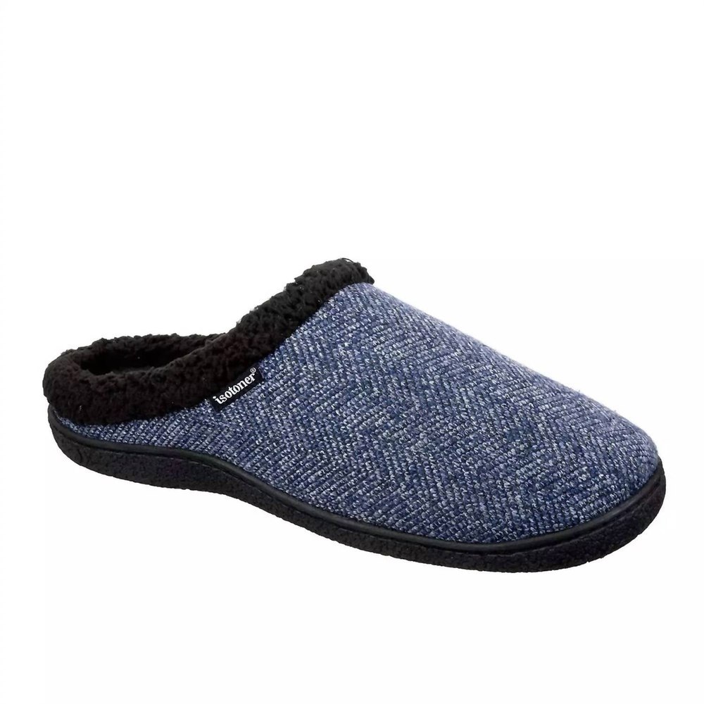 Men’s Herringbone Harvey Comfort Slipper In Navy 7733839724604