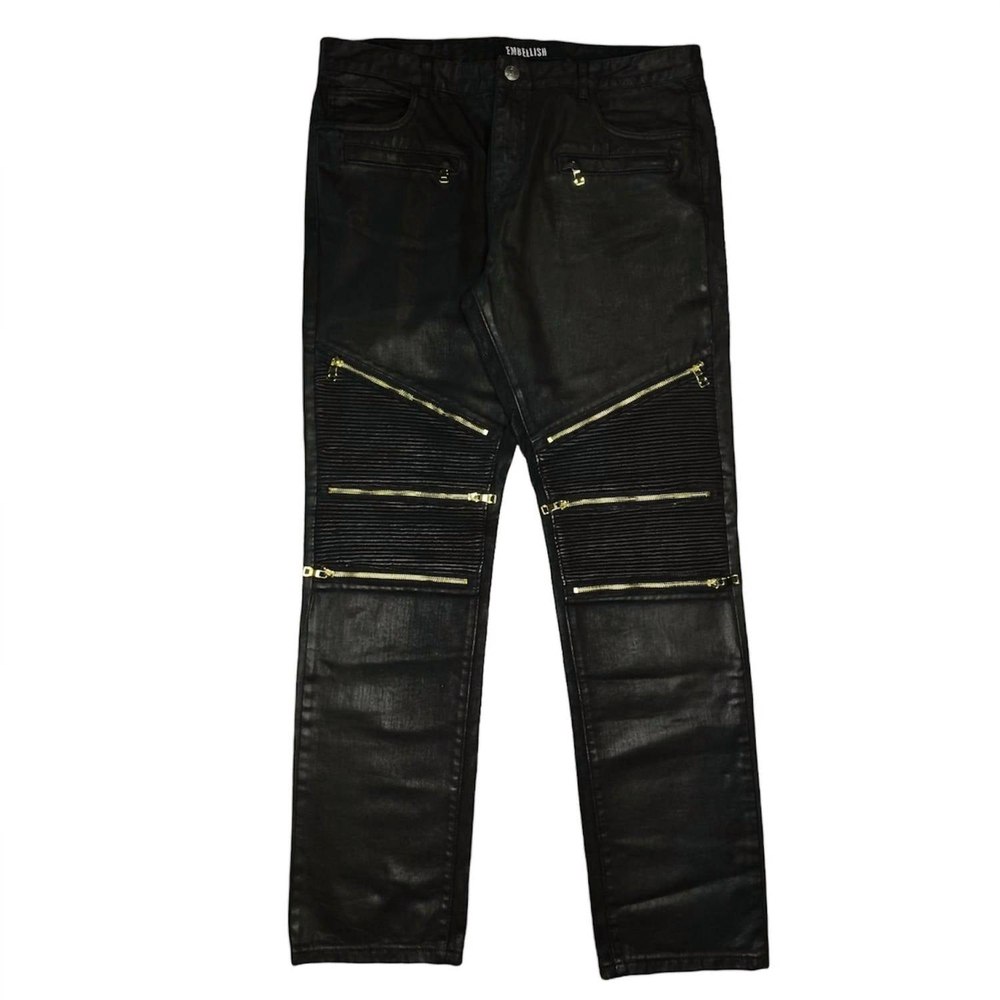Men’s Moto Jean In Black/gold