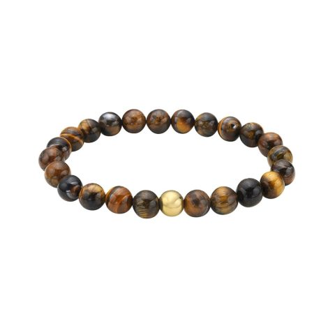 Men’s Water Resistant Tiger’s Eye Bead Stretch Bracelet