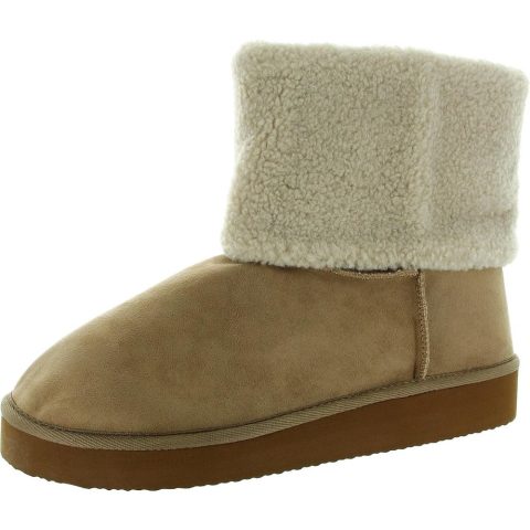 HEAVENLY Faux Fur Lined Textured Mid-Calf Boots