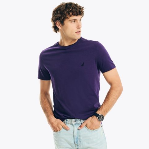 Nautica Mens Solid Crewneck T-Shirt 7785122562108