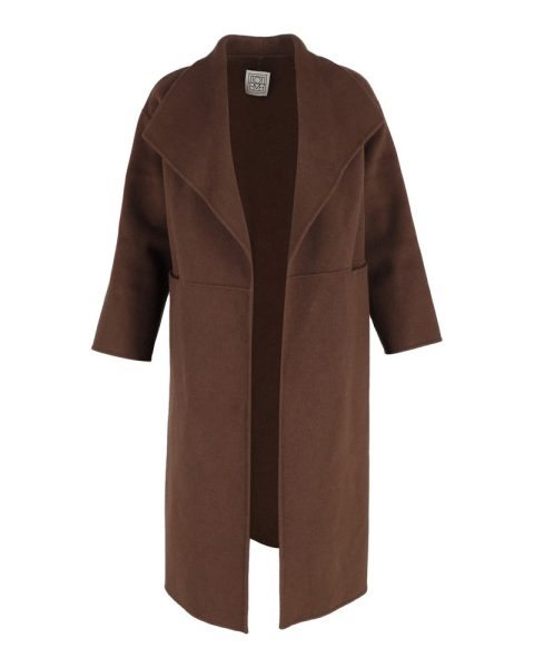 Totême Annecy Signature Coat in Brown Wool