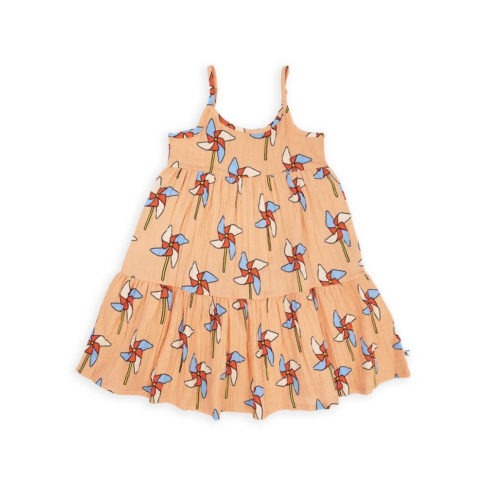Girl’s Flared Halter Dress In Peach 7733859254332